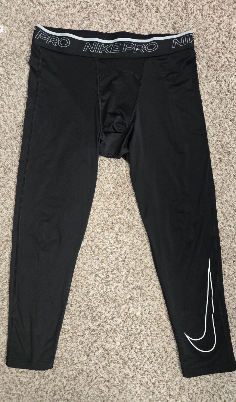 NIKE PRO Dri-Fit Men's Black Compression Tights Pants Size Large Outdoor Gym